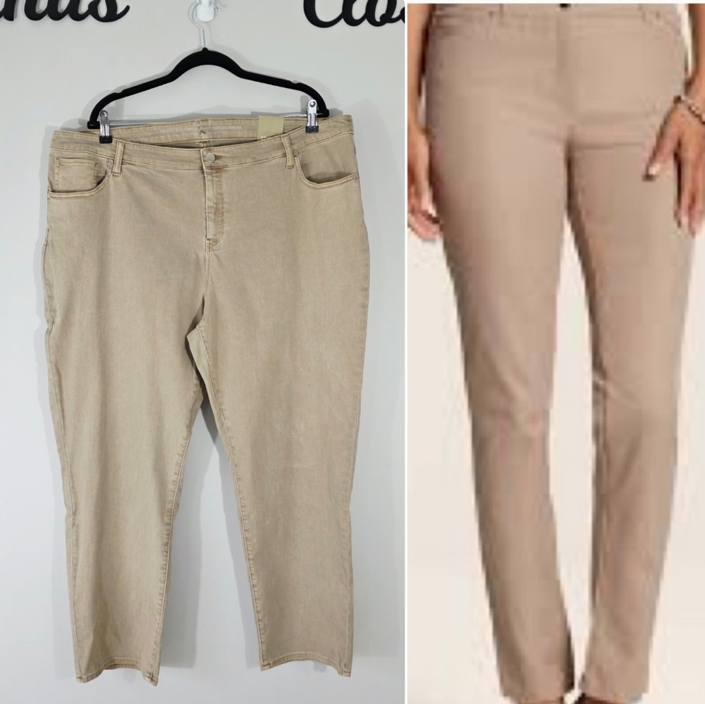 NEW Chico's Perfect Stretch Girlfriend Slim Ankle Jeans Mocha Latte Wash Size 20